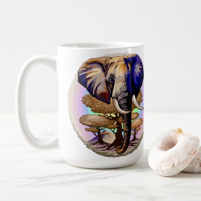 African Elephant Surreal Porträtt Kaffemugg (Med munk)