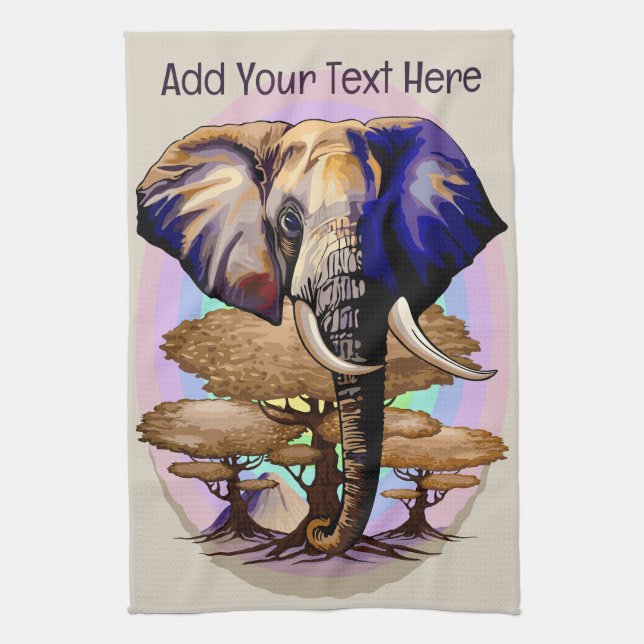 African Elephant Surreal Porträtt Kökshandduk (Vertikal)