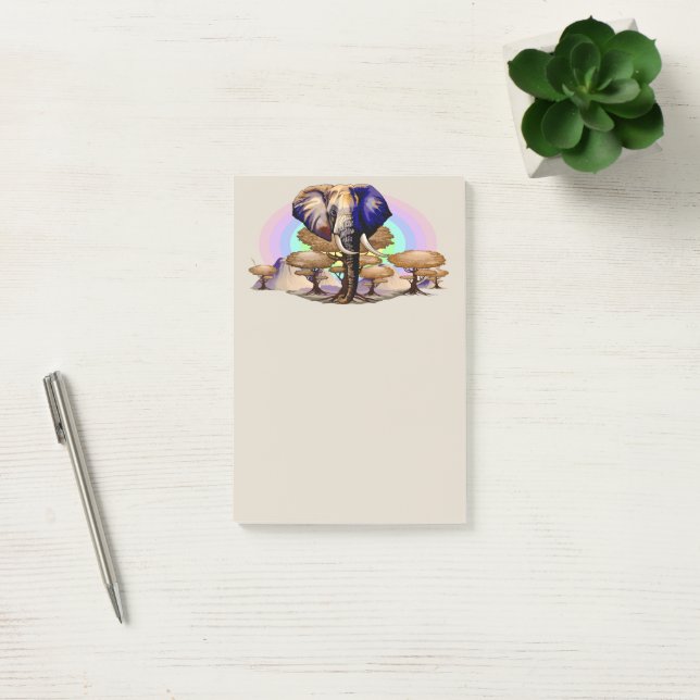 African Elephant Surreal Porträtt Post-it Block (Kontor)