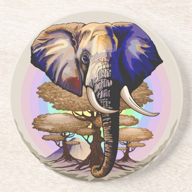 African Elephant Surreal Porträtt Underlägg (Framsidan)