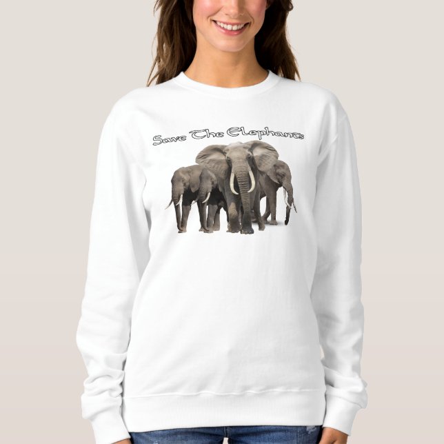 African Elephant Sweatshirt T Shirt (Framsida)