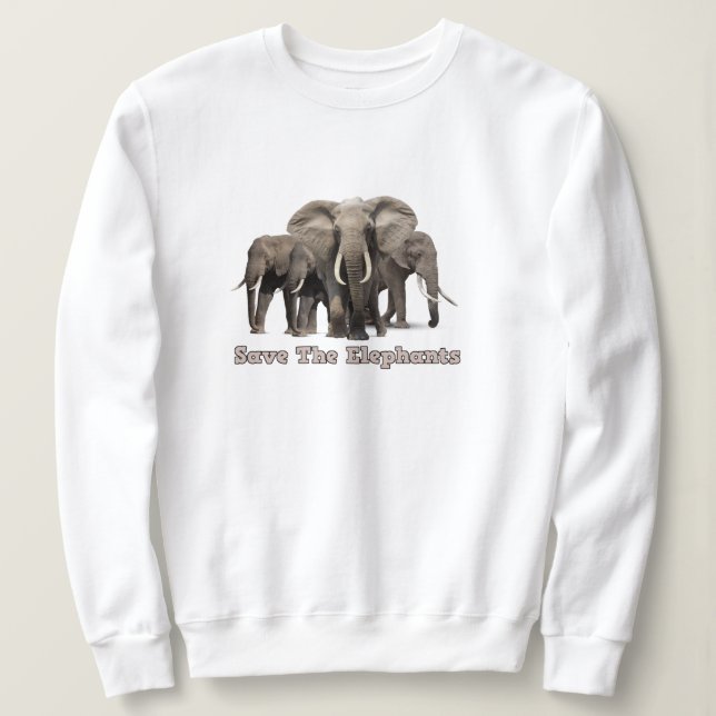 African Elephant Sweatshirt T Shirt (Design framsida)