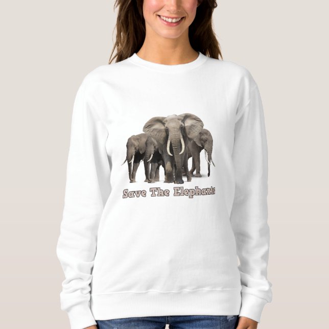 African Elephant Sweatshirt T Shirt (Framsida)