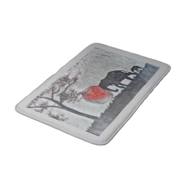 African Elephants Bath Mat Badrumsmatta (Vinklad)