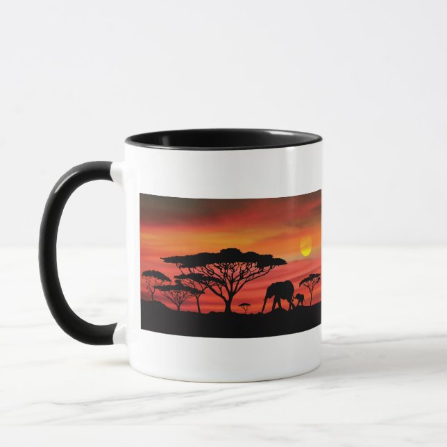 African Elephants Sunset Mugg (Vänster)