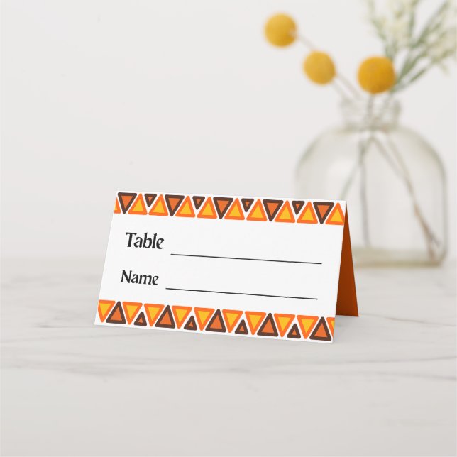 African Ethnic Seamless Texture Pattern Wedding Placeringskort (Framsida)