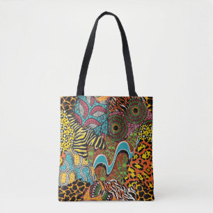 African Fabric: Vild Animal Patchwork. Tygkasse