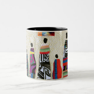 African Family Collage Mug by Alicia McDaniel Fine Två-Tonad Mugg