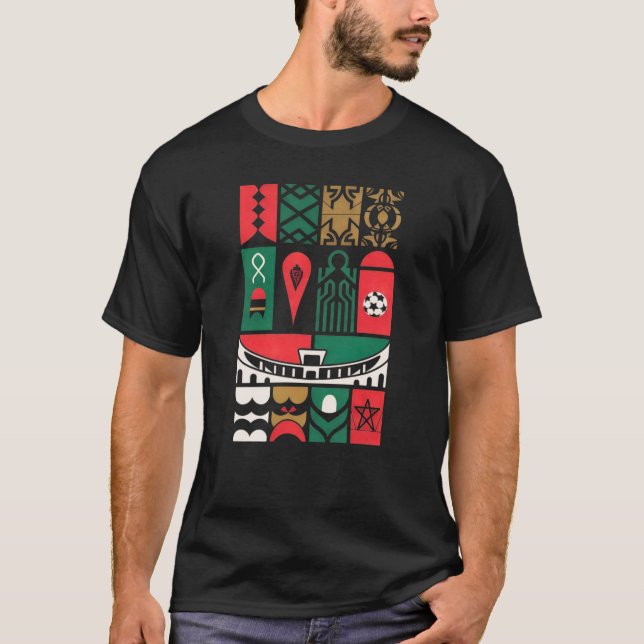 African Football Morocco 2025 Inspired Graphic T-S T Shirt (Framsida)