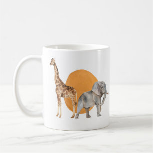 African Giraffe och Elephant Kaffemugg