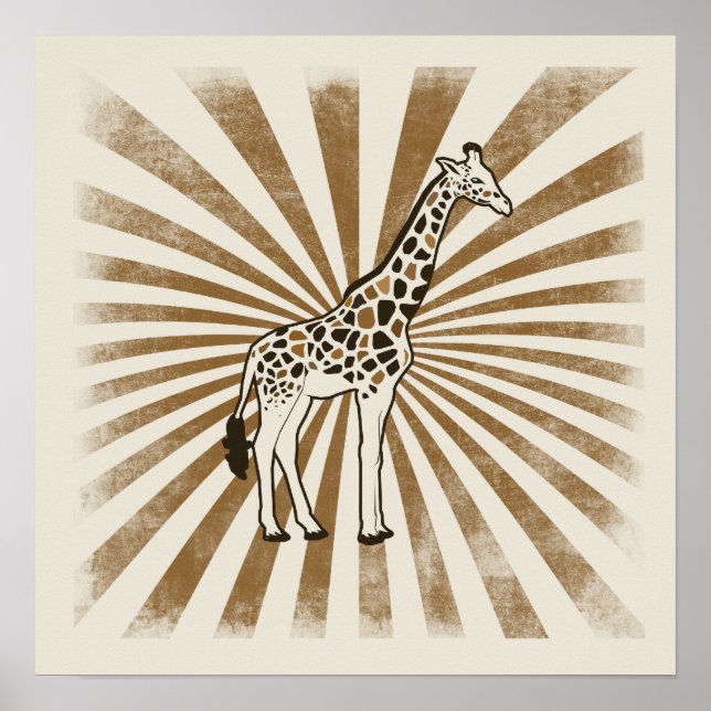 African Giraffe Original Art Poster (Framsidan)