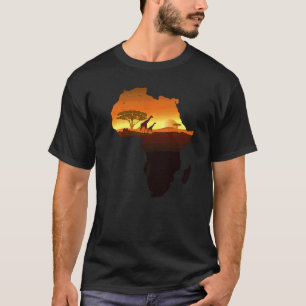 African Giraffe Savanna Sunset Sunrise Tanzania Ke T Shirt