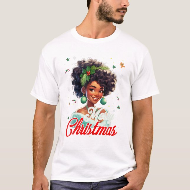 African Girl American Melanin T Shirt (Framsida)