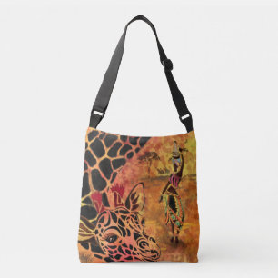 African Girl and Giraffe Crossbody Bag - Friends Axelväska