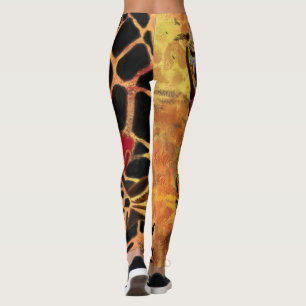 African Girl and Giraffe - Friends - Art Teckning  Leggings