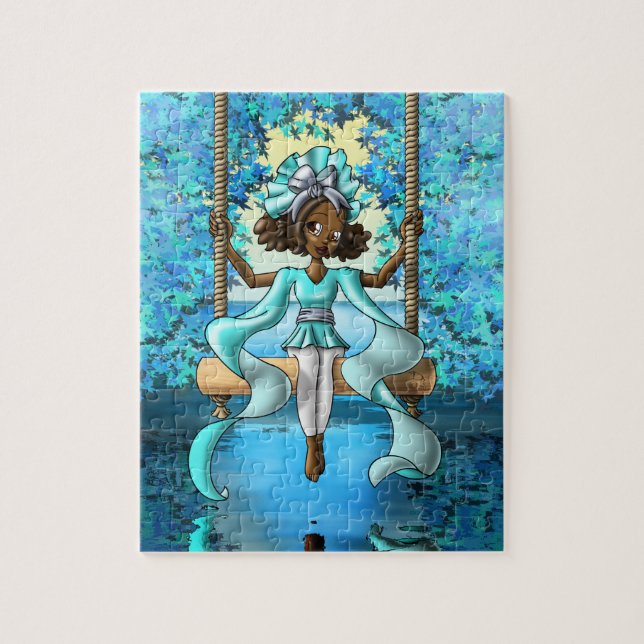 African Girl Anime Pussel (Vertikal)
