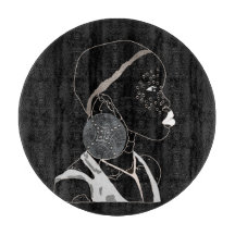 African Girl Black and White Artwork