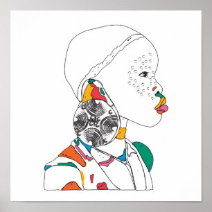 African Girl porträtt Poster