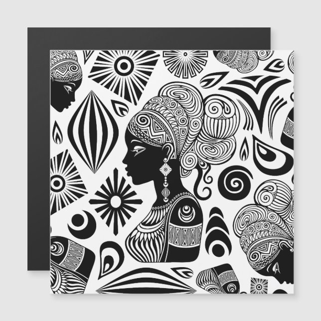 African Girl Porträtt Tribal Tattoo (Fram/baksida)