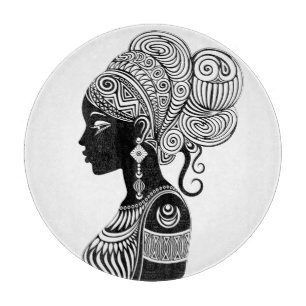 African Girl Porträtt Tribal Tattoo