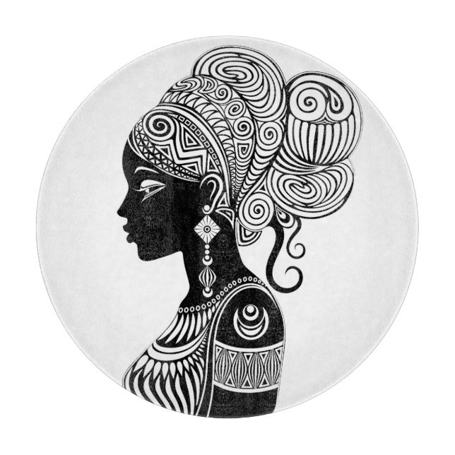 African Girl Porträtt Tribal Tattoo (Framsidan)