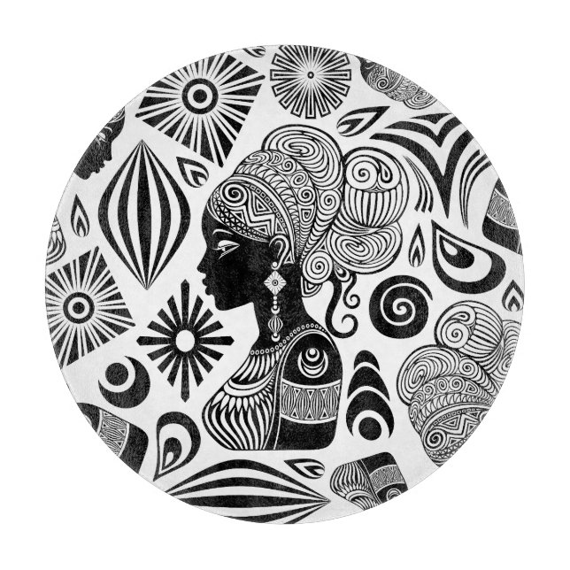 African Girl Porträtt Tribal Tattoo (Framsidan)