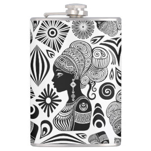 African Girl Porträtt Tribal Tattoo Fickplunta