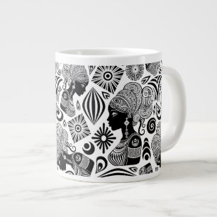 African Girl Porträtt Tribal Tattoo Jumbo Mugg