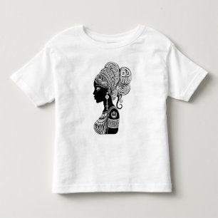 African Girl Porträtt Tribal Tattoo T Shirt