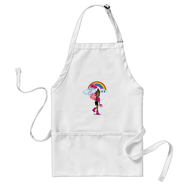 African Girl Rainbow Clouds Kitchen Apron Förkläde (Framsidan)