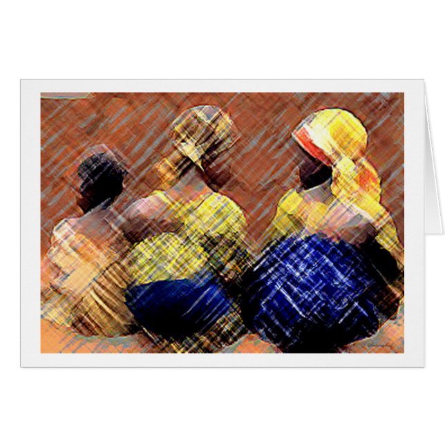 African Girls Baby Setting Hälsningskort (Framsidan Horizontal)