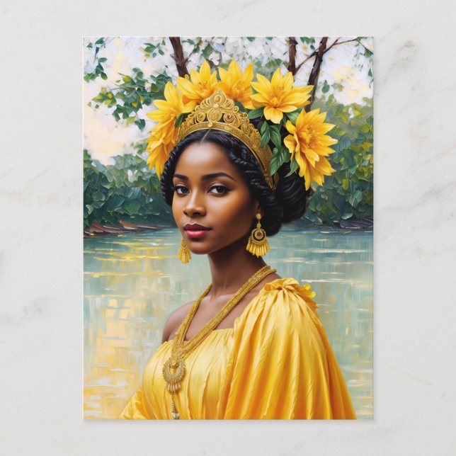 African Goddess Oshun Orisha Art Vykort (Framsida)