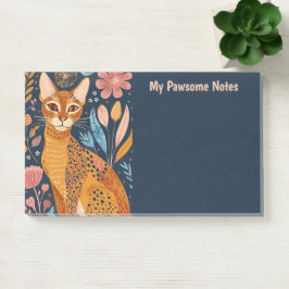 African Golden Cat Boho My Pawsome Personal Post-it Block