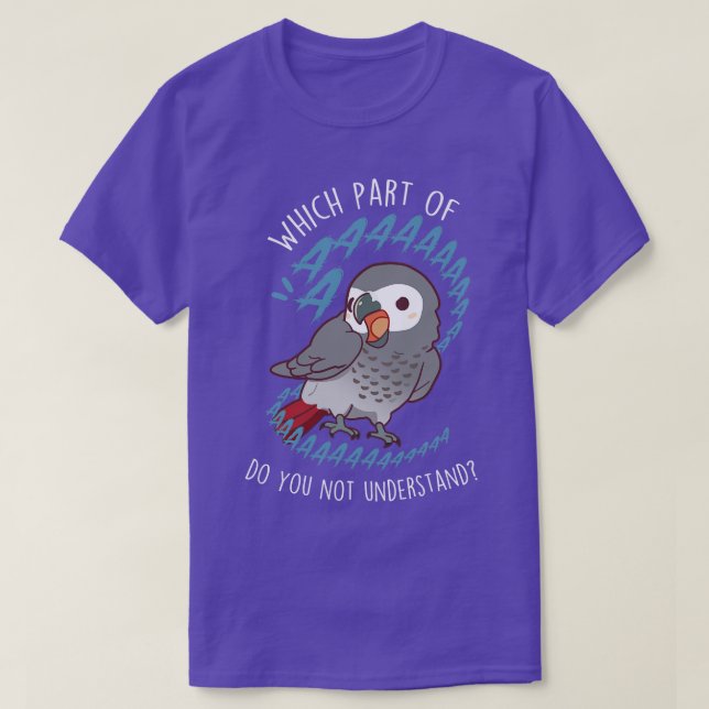 African Grått Parrot Aaaa T Shirt (Design framsida)