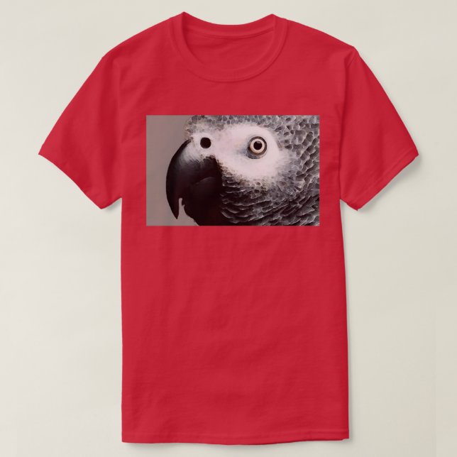 African Grått Parrot Art Softy T Shirt (Design framsida)