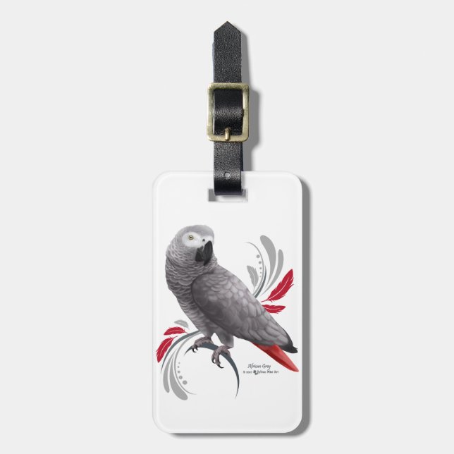 African Grått Parrot Bagagebricka (Vertikal Framsida)