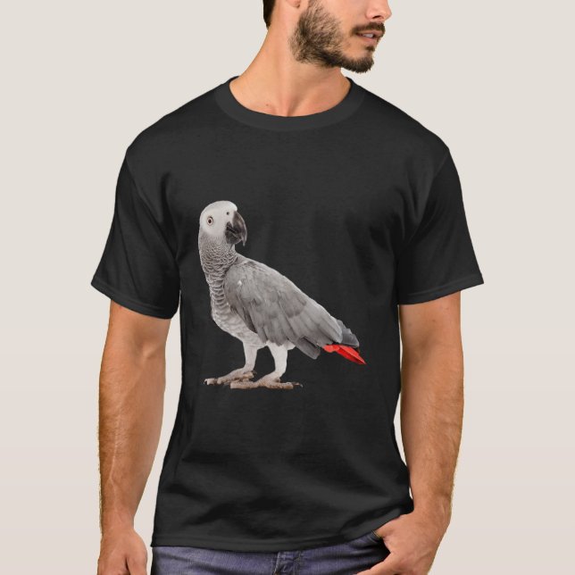African Grått Parrot Bird S T Shirt (Framsida)