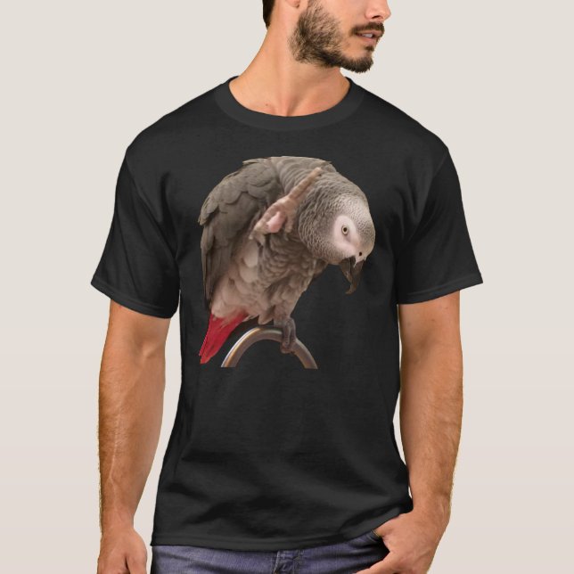 African Grått Parrot Einstein Funny Cites T-Shirt (Framsida)