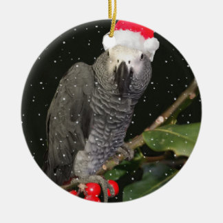 African Grått Parrot Julhelg Julgransprydnad Keramik