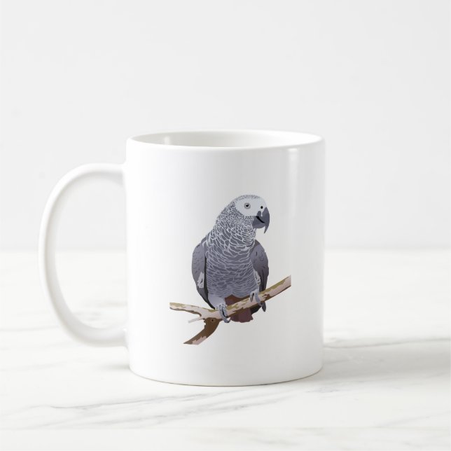 African Grått Parrot Kaffemugg (Vänster)