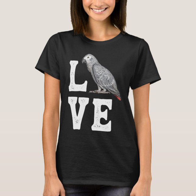 African Grått Parrot Owner Tee Parrot Artwork (Framsida)