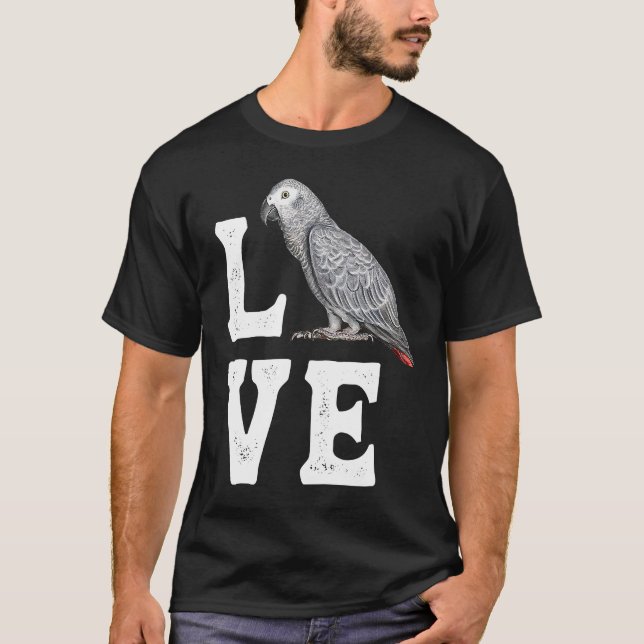 African Grått Parrot Owner Tee Parrot Artwork (Framsida)
