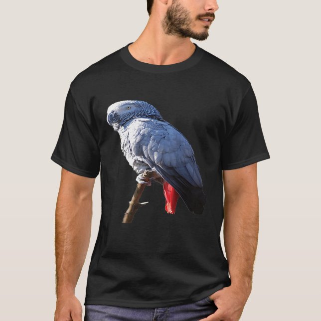 African Grått Parrot Premium T-Shirt (Framsida)