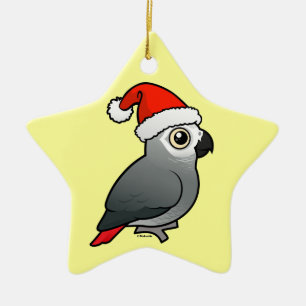 African Grått Santa Julgransprydnad Keramik
