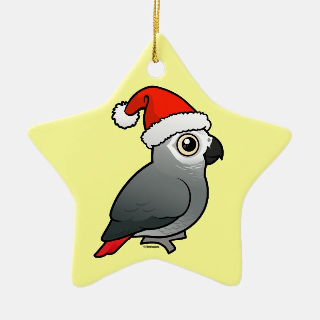 African Grått Santa Julgransprydnad Keramik (Framsidan)