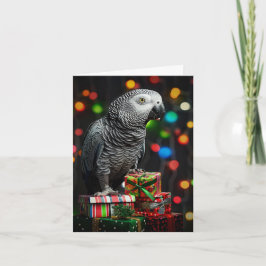 African Grey on Gifts — Festive Greeting Card Helgkort