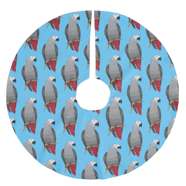 African grey parrot cartoon illustration  julgransmatta borstad polyester (Framsidan)