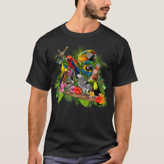 African Grey Parrot Cockatoo Bird Womens Mens T Shirt