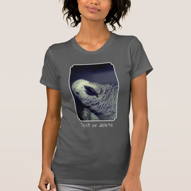 African Grey Parrot Cute Bird Personalized T Shirt (Framsida)