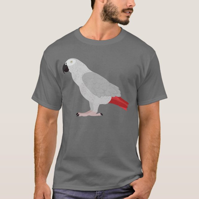 African Grey Parrot T Shirt (Framsida)